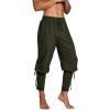 imageMens Medieval Ankle Pants Viking Pirate Renaissance Costume Lace Up Tapered Banded Navigator Casual Trousers01 Army Green