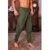 imageMens Medieval Ankle Pants Viking Pirate Renaissance Costume Lace Up Tapered Banded Navigator Casual Trousers01 Army Green