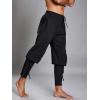 imageMens Medieval Ankle Pants Viking Pirate Renaissance Costume Lace Up Tapered Banded Navigator Casual Trousers01 Black