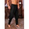 imageMens Medieval Ankle Pants Viking Pirate Renaissance Costume Lace Up Tapered Banded Navigator Casual Trousers01 Black