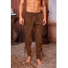 imageMens Medieval Ankle Pants Viking Pirate Renaissance Costume Lace Up Tapered Banded Navigator Casual Trousers01 Brown