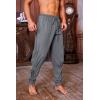 imageMens Medieval Ankle Pants Viking Pirate Renaissance Costume Lace Up Tapered Banded Navigator Casual Trousers01 Grey