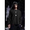 imageMens Medieval Lace Up Pirate Mercenary Scottish Wide Cuff Shirt Costume Renaissance Viking Top01 Black