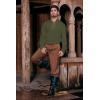 imageMens Medieval Pirate Shirt Steampunk Retro Renaissance Viking Long Sleeve Lace Up Mercenary Halloween Scottish TopsArmy Green