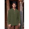 imageMens Medieval Pirate Shirt Steampunk Retro Renaissance Viking Long Sleeve Lace Up Mercenary Halloween Scottish TopsArmy Green
