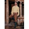 imageMens Medieval Pirate Shirt Steampunk Retro Renaissance Viking Long Sleeve Lace Up Mercenary Halloween Scottish TopsBeige
