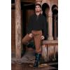 imageMens Medieval Pirate Shirt Steampunk Retro Renaissance Viking Long Sleeve Lace Up Mercenary Halloween Scottish TopsBlack