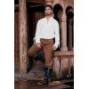 imageMens Medieval Pirate Shirt Steampunk Retro Renaissance Viking Long Sleeve Lace Up Mercenary Halloween Scottish TopsWhite