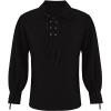 imageMens Medieval Pirate Shirt Viking Renaissance Lace up Mercenary Halloween Scottish Jacobite Ghillie Tops01 Black
