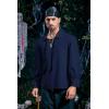 imageMens Medieval Pirate Shirt Viking Renaissance Lace up Mercenary Halloween Scottish Jacobite Ghillie Tops01 Blue