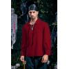 imageMens Medieval Pirate Shirt Viking Renaissance Lace up Mercenary Halloween Scottish Jacobite Ghillie Tops01 Red