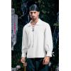 imageMens Medieval Pirate Shirt Viking Renaissance Lace up Mercenary Halloween Scottish Jacobite Ghillie Tops01 White