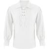 imageMens Medieval Pirate Shirt Viking Renaissance Lace up Mercenary Halloween Scottish Jacobite Ghillie Tops01 White