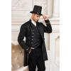 imageMens Steampunk Medieval Jacket Pirate Viking Renaissance Costume Formal Tailcoat Gothic Victorian Halloween Tuxedo CoatsBlack