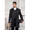 imageMens Steampunk Medieval Jacket Pirate Viking Renaissance Costume Formal Tailcoat Gothic Victorian Halloween Tuxedo CoatsBlack