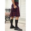 imageMens Utility Kilt Pin Scottish Tartan Apparel Black ampamp Irish Hybrid Royal Stewart Pockets Kilts01 Red
