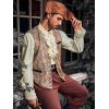 imageRuncati Mens Pirate Shirt Ruffle Victorian Renaissance Steampunk Vampire Poet Shirts Medieval Halloween Costume01 Beige