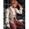imageRuncati Mens Pirate Shirt Ruffle Victorian Renaissance Steampunk Vampire Poet Shirts Medieval Halloween Costume01 White