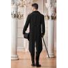 imageRuncati Mens Steampunk Victorian Jacket Gothic Tailcoat Costume Vintage Tuxedo Viking Renaissance Pirate Halloween CoatsBlack