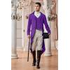 imageRuncati Mens Steampunk Victorian Jacket Gothic Tailcoat Costume Vintage Tuxedo Viking Renaissance Pirate Halloween CoatsPurple