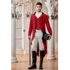 imageRuncati Mens Steampunk Victorian Jacket Gothic Tailcoat Costume Vintage Tuxedo Viking Renaissance Pirate Halloween CoatsRed