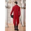 imageRuncati Mens Steampunk Victorian Jacket Gothic Tailcoat Costume Vintage Tuxedo Viking Renaissance Pirate Halloween CoatsRed