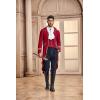 imageRuncati Mens Steampunk Victorian Jacket Gothic Tailcoat Costume Vintage Tuxedo Viking Renaissance Pirate Halloween CoatsRedx