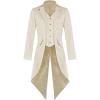 imageMens Steampunk Medieval Jacket Pirate Viking Renaissance Costume Formal Tailcoat Gothic Victorian Halloween Tuxedo CoatsZbeige