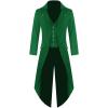 imageRuncati Mens Steampunk Victorian Jacket Gothic Tailcoat Costume Vintage Tuxedo Viking Renaissance Pirate Halloween CoatsGreen