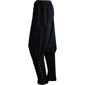 imageMens Medieval Ankle Pants Viking Pirate Renaissance Costume Lace Up Tapered Banded Navigator Casual Trousers01 Black