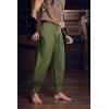 imageMens Medieval Pirate Ankle Pants Viking Renaissance Costume Lace Up Tapered Banded Navigator TrousersArmy Green