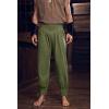 imageMens Medieval Pirate Ankle Pants Viking Renaissance Costume Lace Up Tapered Banded Navigator TrousersArmy Green