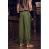 imageMens Medieval Pirate Ankle Pants Viking Renaissance Costume Lace Up Tapered Banded Navigator TrousersArmy Green