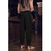 imageMens Medieval Pirate Ankle Pants Viking Renaissance Costume Lace Up Tapered Banded Navigator TrousersBlack