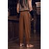 imageMens Medieval Pirate Ankle Pants Viking Renaissance Costume Lace Up Tapered Banded Navigator TrousersBrown