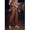 imageMens Medieval Pirate Ankle Pants Viking Renaissance Costume Lace Up Tapered Banded Navigator TrousersBrown