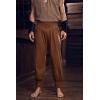 imageMens Medieval Pirate Ankle Pants Viking Renaissance Costume Lace Up Tapered Banded Navigator TrousersBrown