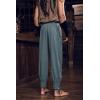imageMens Medieval Pirate Ankle Pants Viking Renaissance Costume Lace Up Tapered Banded Navigator TrousersGray