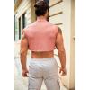 imageMens Workout Cropped Tank Top Plain Vest Lightweight Basic Sleeveless Crop Tops Hot ShirtsPink