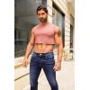 imageMens Workout Cropped Tank Top Plain Vest Lightweight Basic Sleeveless Crop Tops Hot ShirtsPink