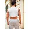 imageMens Workout Cropped Tank Top Plain Vest Lightweight Basic Sleeveless Crop Tops Hot ShirtsWhite