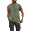 imageMens Workout Cut Off Shirts Perfect Muscle Shirt Bodybuilding Tak Tops Sleeveless Gym T ShirtsArmy Green