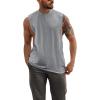 imageMens Workout Cut Off Shirts Perfect Muscle Shirt Bodybuilding Tak Tops Sleeveless Gym T ShirtsGrey
