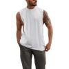 imageMens Workout Cut Off Shirts Perfect Muscle Shirt Bodybuilding Tak Tops Sleeveless Gym T ShirtsWhite