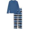 imageRuncati Mens 2 Piece Pajama Set Plaid Sleepwear PJ Relaxed Fit Stretch Lounge Nightwear SetsBlue