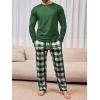 imageRuncati Mens 2 Piece Pajama Set Plaid Sleepwear PJ Relaxed Fit Stretch Lounge Nightwear SetsGreen