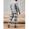 imageRuncati Mens 2 Piece Pajama Set Plaid Sleepwear PJ Relaxed Fit Stretch Lounge Nightwear SetsLight Grey