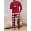 imageRuncati Mens 2 Piece Pajama Set Plaid Sleepwear PJ Relaxed Fit Stretch Lounge Nightwear SetsRed