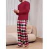 imageRuncati Mens 2 Piece Pajama Set Plaid Sleepwear PJ Relaxed Fit Stretch Lounge Nightwear SetsRed