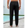 imageRuncati Mens Beach Elastic Waist Pants Casual Lightweight Drawstring Lounge Summer Yoga TrousersBlack